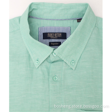 Pure Short Sleeve Casual Slim Fit Shirts